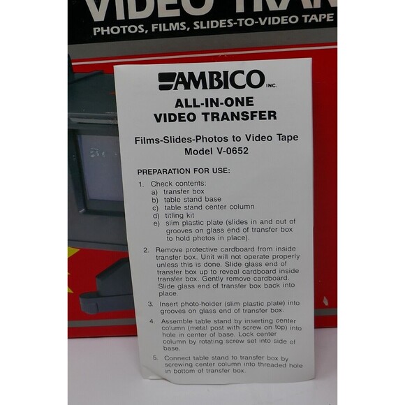 AMBICO All-in-One Video Transfer Photos Films Slides to Video Model V-0652 - Picture 3 of 15